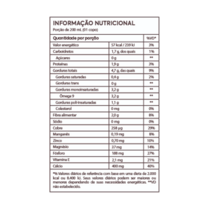 leite de amêndoas informação nutricional