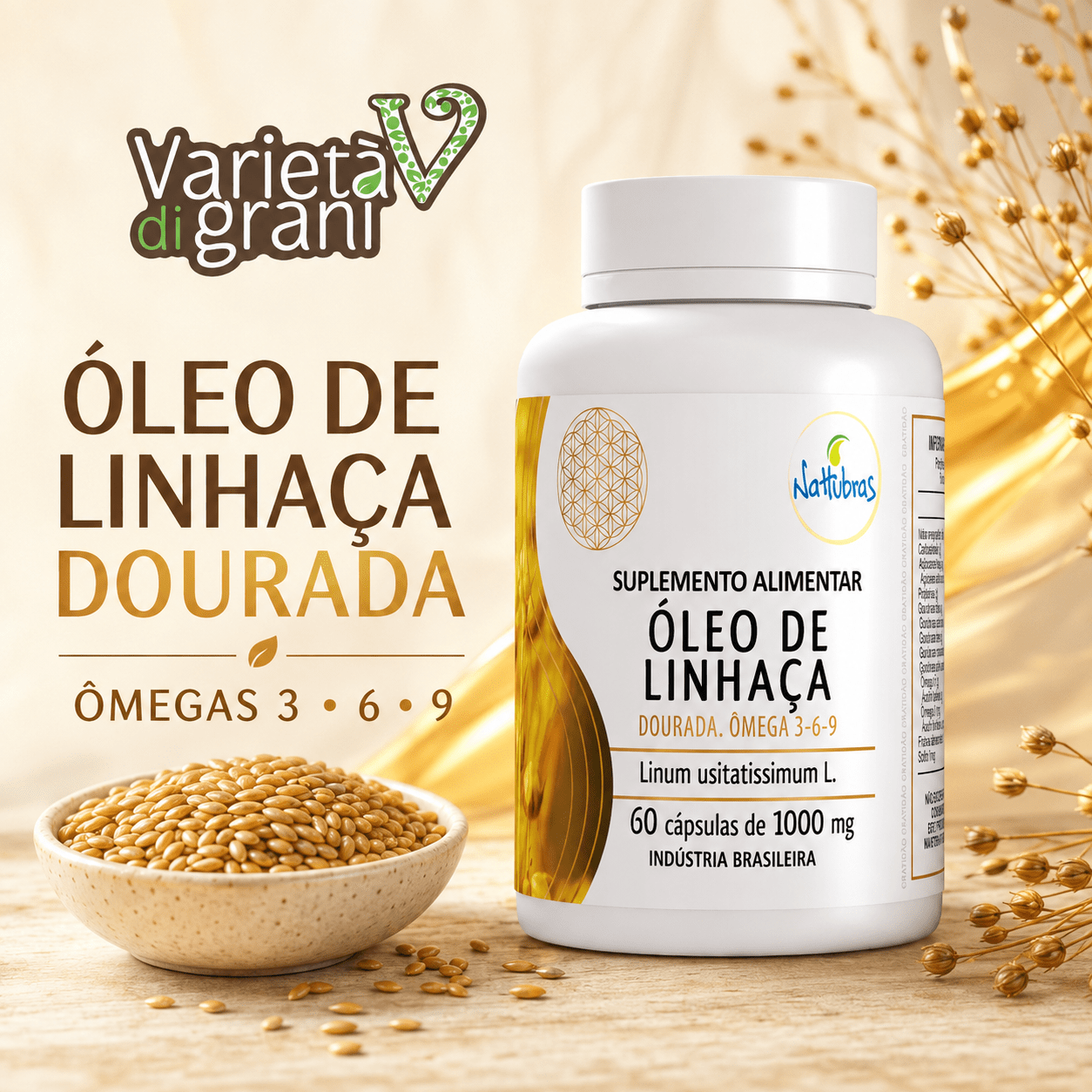 Óleo de Linhaça Dourada Nattubras